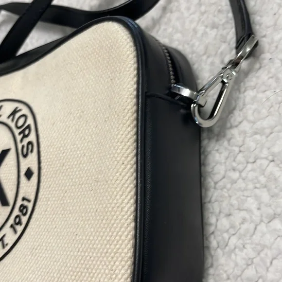 MICHAEL MICHAEL KORS Fulton Sport Large Canvas Crossbody Bag - Black & White - Picture 9 of 13